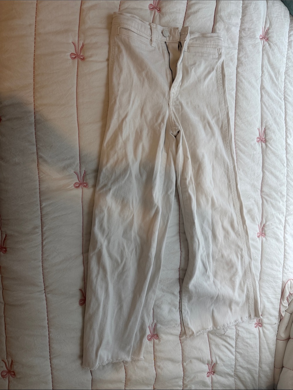 H&M Off-White High-Waist Pants